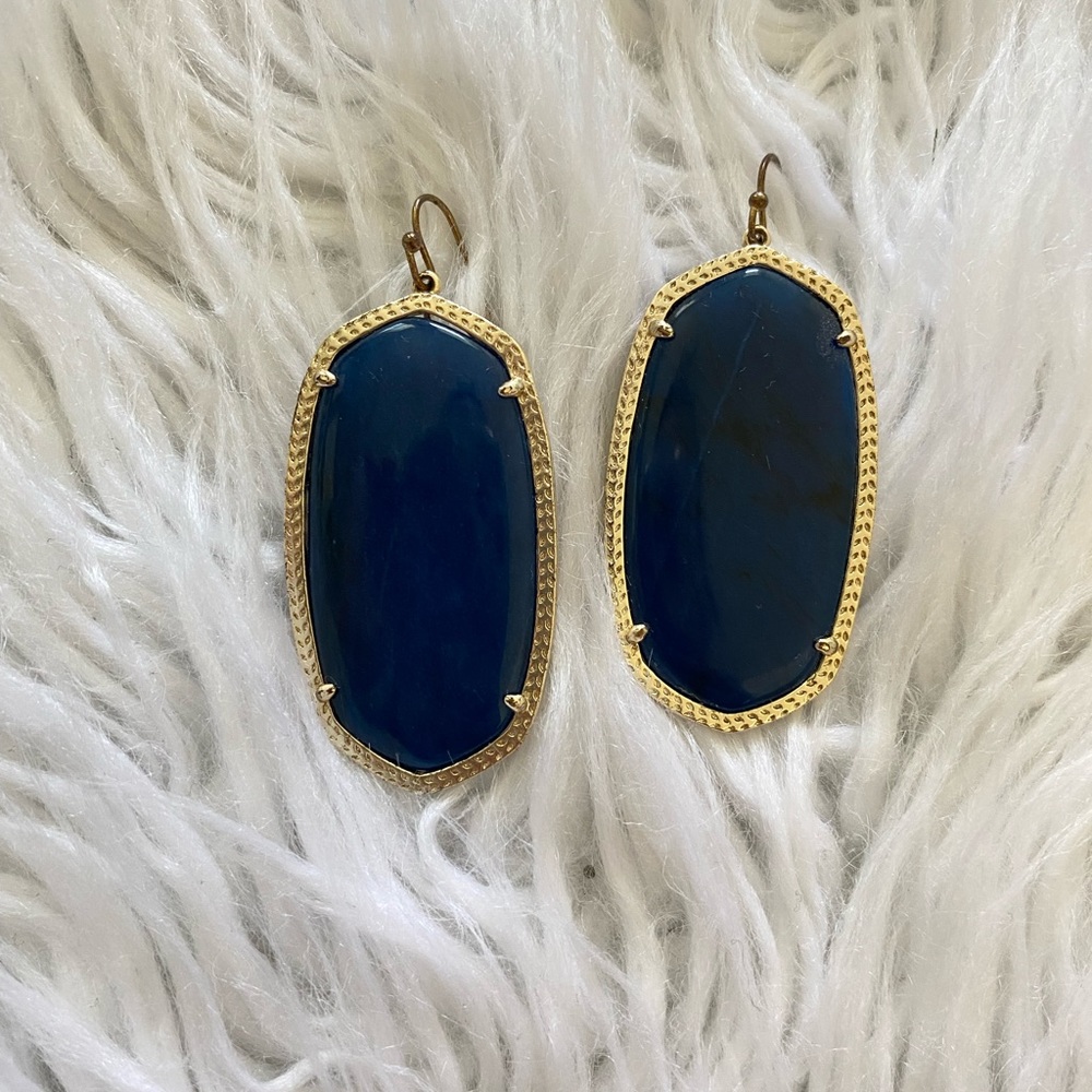 Deep Blue drop Earrings - Picture 3 of 6